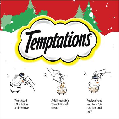 Show full view: Temptations Christmas Snacky Snowman Cat Treat Toy, 0.42-oz treat pack slide 4 of 8