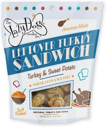 The Lazy Dog Cookie Co. Leftover Turkey Sandwich Turkey & Sweet Potato Dog Treats, 5-oz bag