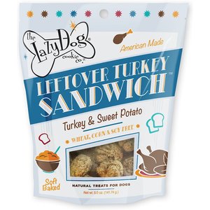 The Lazy Dog Cookie Co. Leftover Turkey Sandwich Turkey & Sweet Potato Dog Treats, 5-oz bag