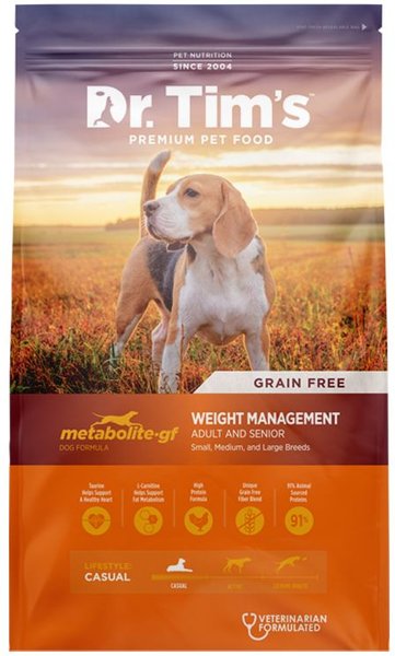 Dr. Tim's Weight Management Metabolite Formula Grain-Free Dry Dog Food, 4-lb bag slide 1 of 5