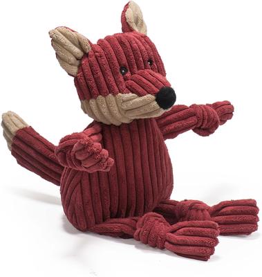 Show full view: HuggleHounds Woodlands Durable Plush Corduroy Knottie Fox Squeaky Dog Toy, Large slide 4 of 11