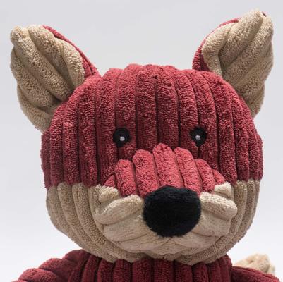 Show full view: HuggleHounds Woodlands Durable Plush Corduroy Knottie Fox Squeaky Dog Toy, Large slide 5 of 11