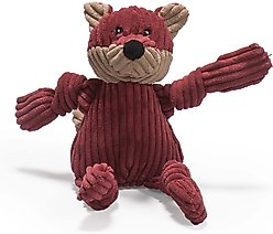 HuggleHounds Woodlands Durable Plush Corduroy Knottie Fox Squeaky Dog Toy, Small