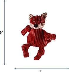 HuggleHounds Woodlands Durable Plush Corduroy Knottie Fox Squeaky Dog Toy, Small slide 2 of 9