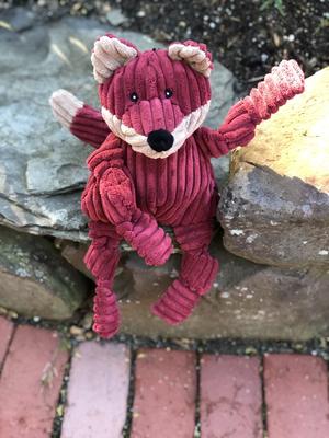 Show full view: HuggleHounds Woodlands Durable Plush Corduroy Knottie Fox Squeaky Dog Toy, Small slide 7 of 11