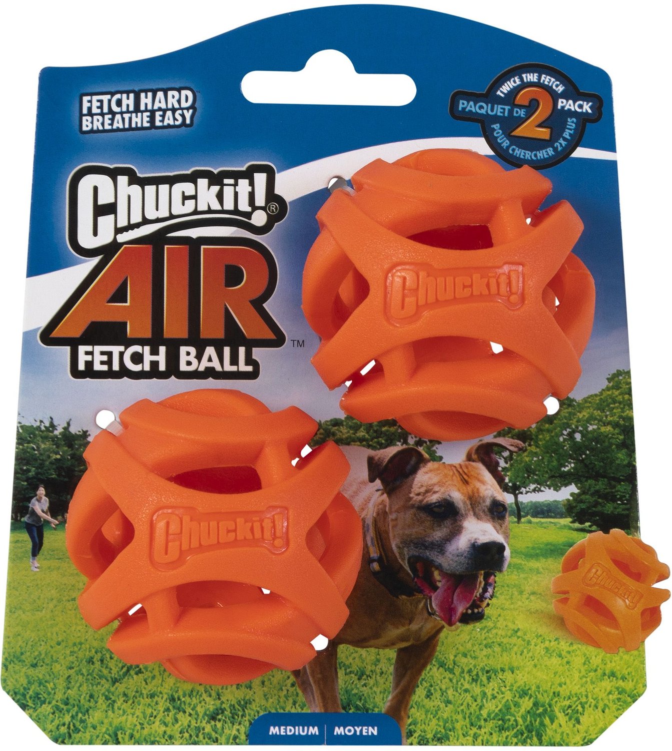 CHUCKIT! Air Fetch Ball 2-Pack Dog Toy, Medium
