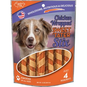Carolina Prime Pet Chicken Wrapped Sweet 'Tater Stix Dehydrated Dog Treats, 12-oz bag