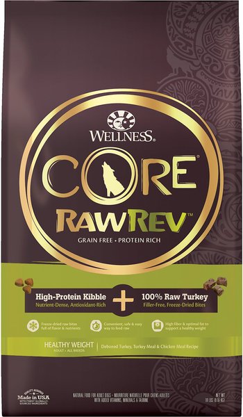 Wellness CORE RawRev Grain-Free Healthy Weight Recipe with Freeze Dried Turkey Dry Dog Food, 18-lb bag slide 1 of 7