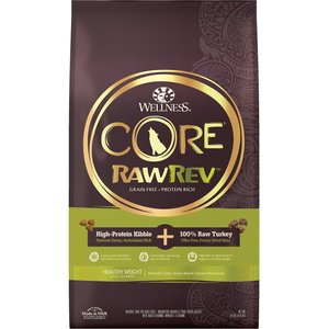 Wellness CORE RawRev Grain-Free Healthy Weight Recipe with Freeze Dried Turkey Dry Dog Food, 18-lb bag