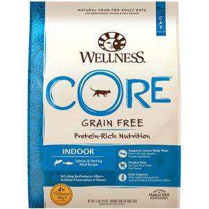 Wellness CORE Grain-Free Indoor Salmon & Herring Meal Recipe Dry Cat Food, 11-lb bag