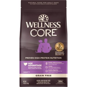 Wellness CORE Grain-Free Senior Deboned Turkey Recipe Dry Dog Food, 4-lb bag