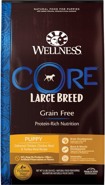 Wellness CORE Grain-Free Large Breed Puppy Deboned Chicken Recipe Dry Dog Food, 24-lb bag