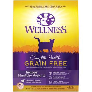 Wellness Complete Health Grain-Free Indoor Healthy Weight Chicken Recipe Natural Dry Cat Food, 11.5-lb bag