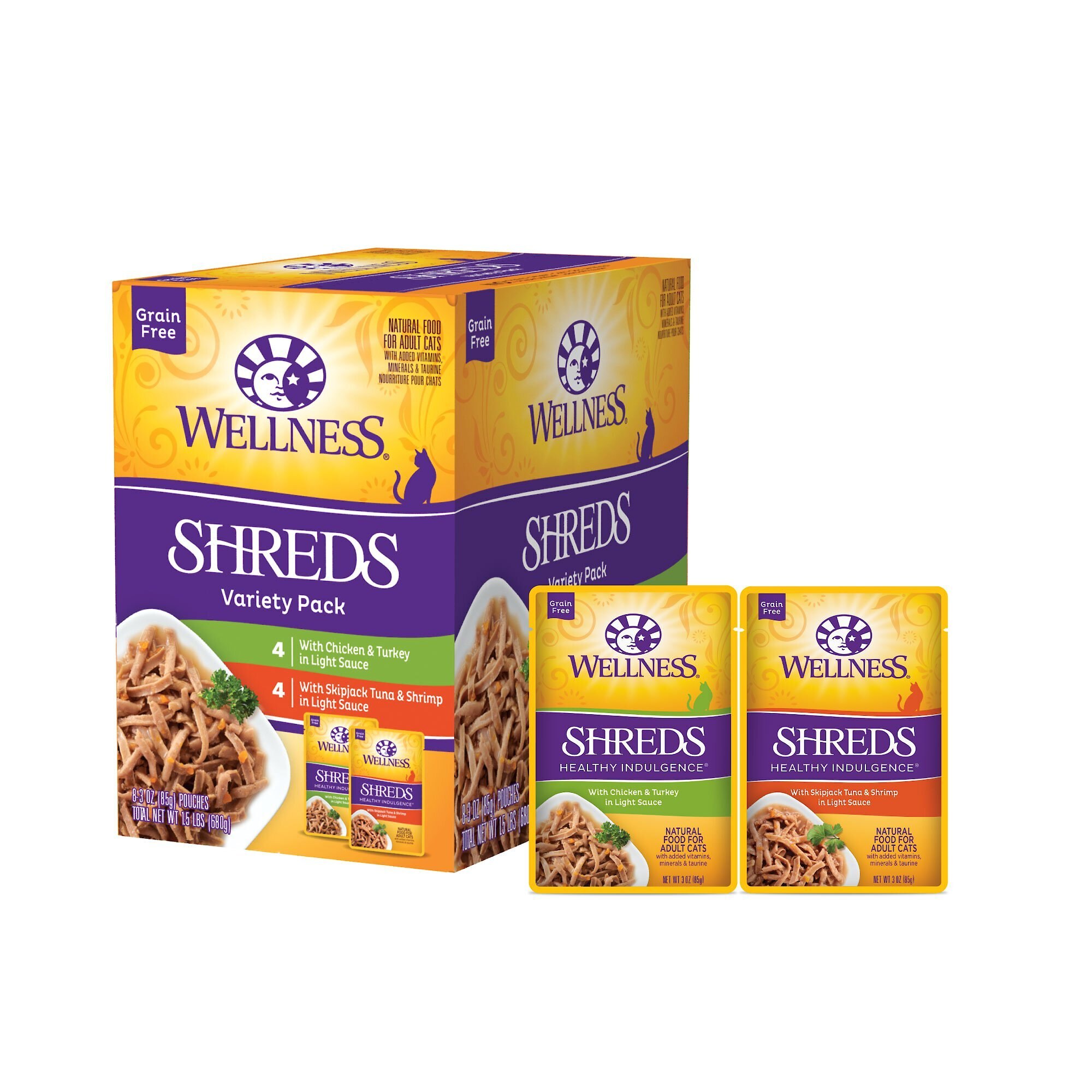 WELLNESS Complete Health Healthy Indulgence Shreds GrainFree Variety