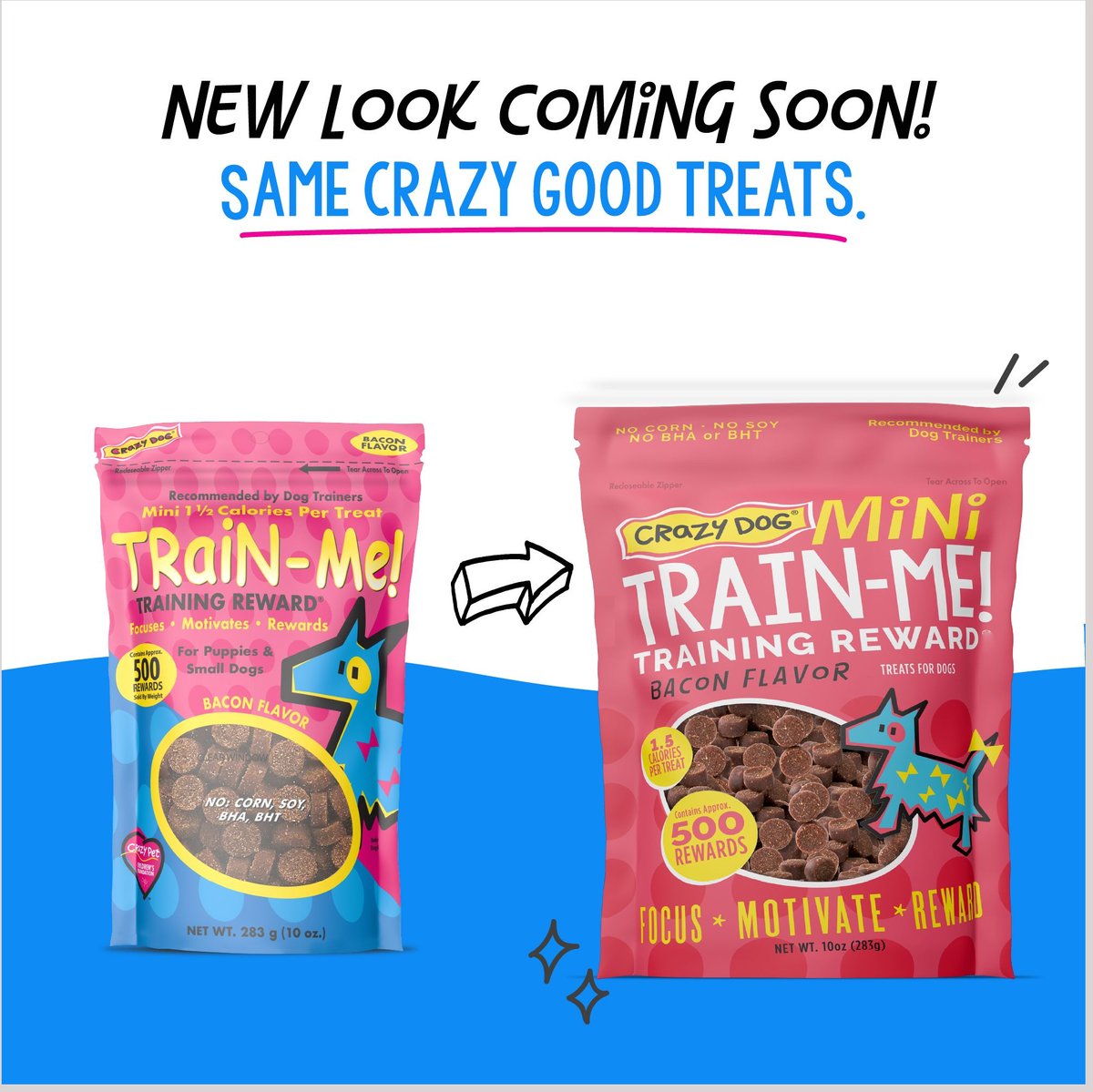 Crazy Dog Train-Me! Minis Bacon Flavor Grain-Free Dog Treats