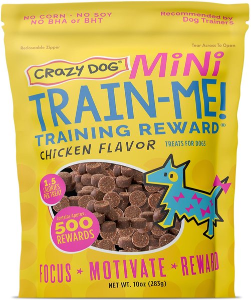 Crazy Dog Train-Me! Minis Chicken Flavor Dog Treats, 10-oz bag slide 1 of 4