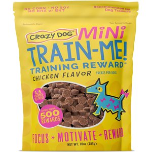 Crazy Dog Train-Me! Minis Chicken Flavor Dog Treats, 10-oz bag