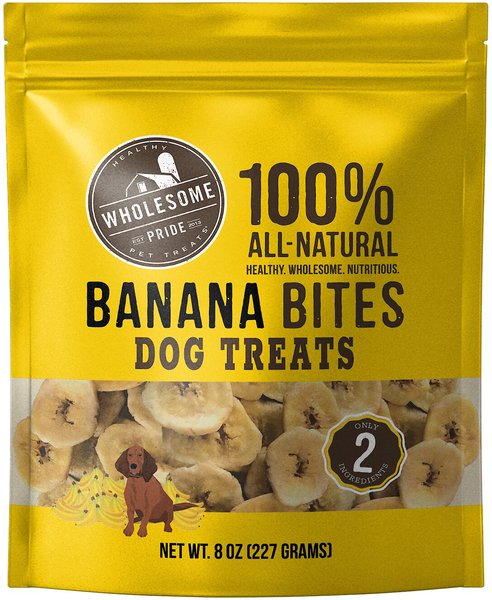 Wholesome Pride Pet Treats Banana Bites Dehydrated Dog Treats, 8-oz bag slide 1 of 8