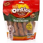Hartz Oinkies Smoked Pig Skin Twist Wrapped with Real Chicken Dog Treats, 16 count