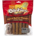 Hartz Oinkies 5" Pig Skin Twists with Peanut Butter Flavor Crunchy Middle Dog Treats, 16 count