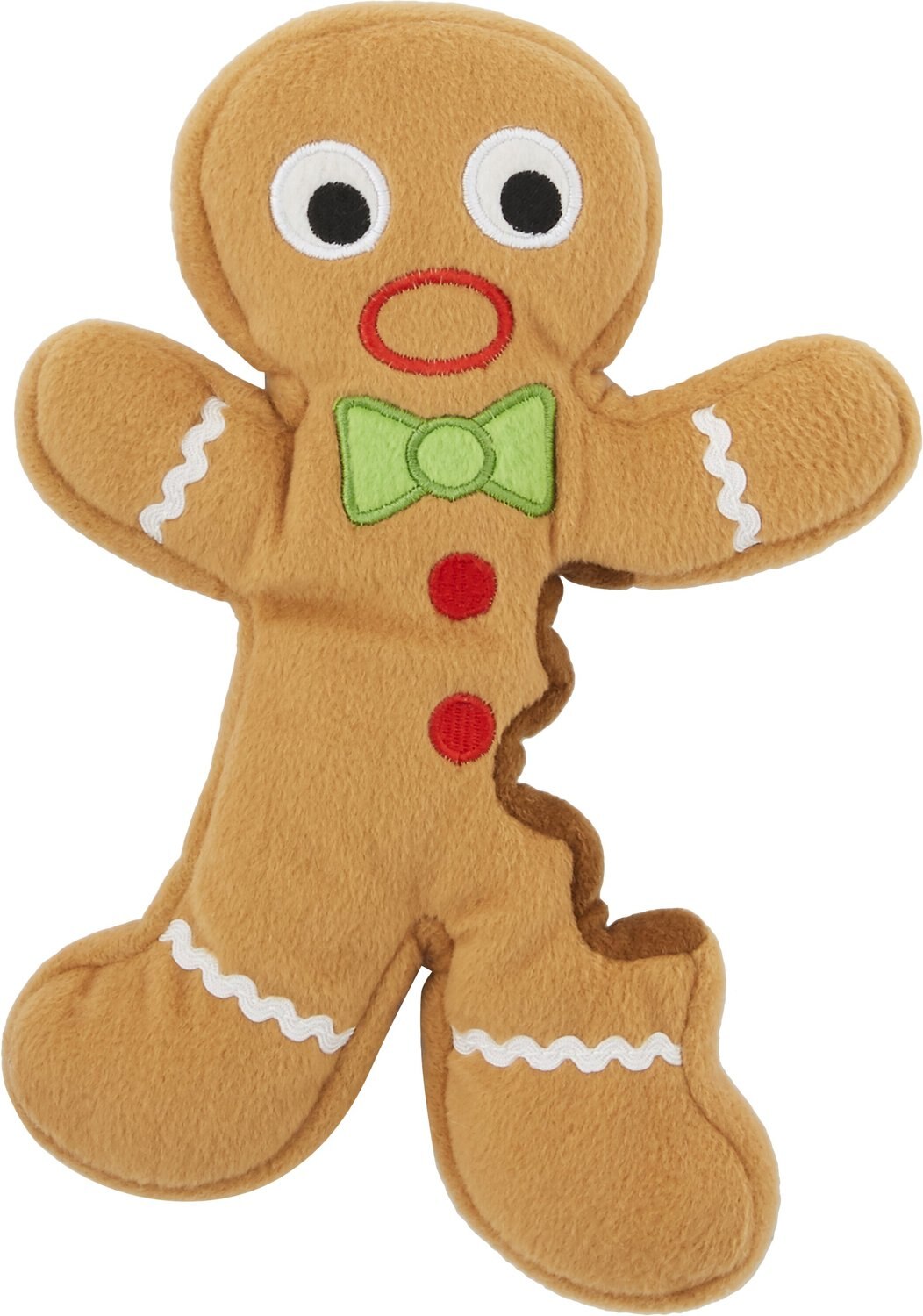 GODOG Holiday Chew Guard Gingerbread Man Dog Toy, Large