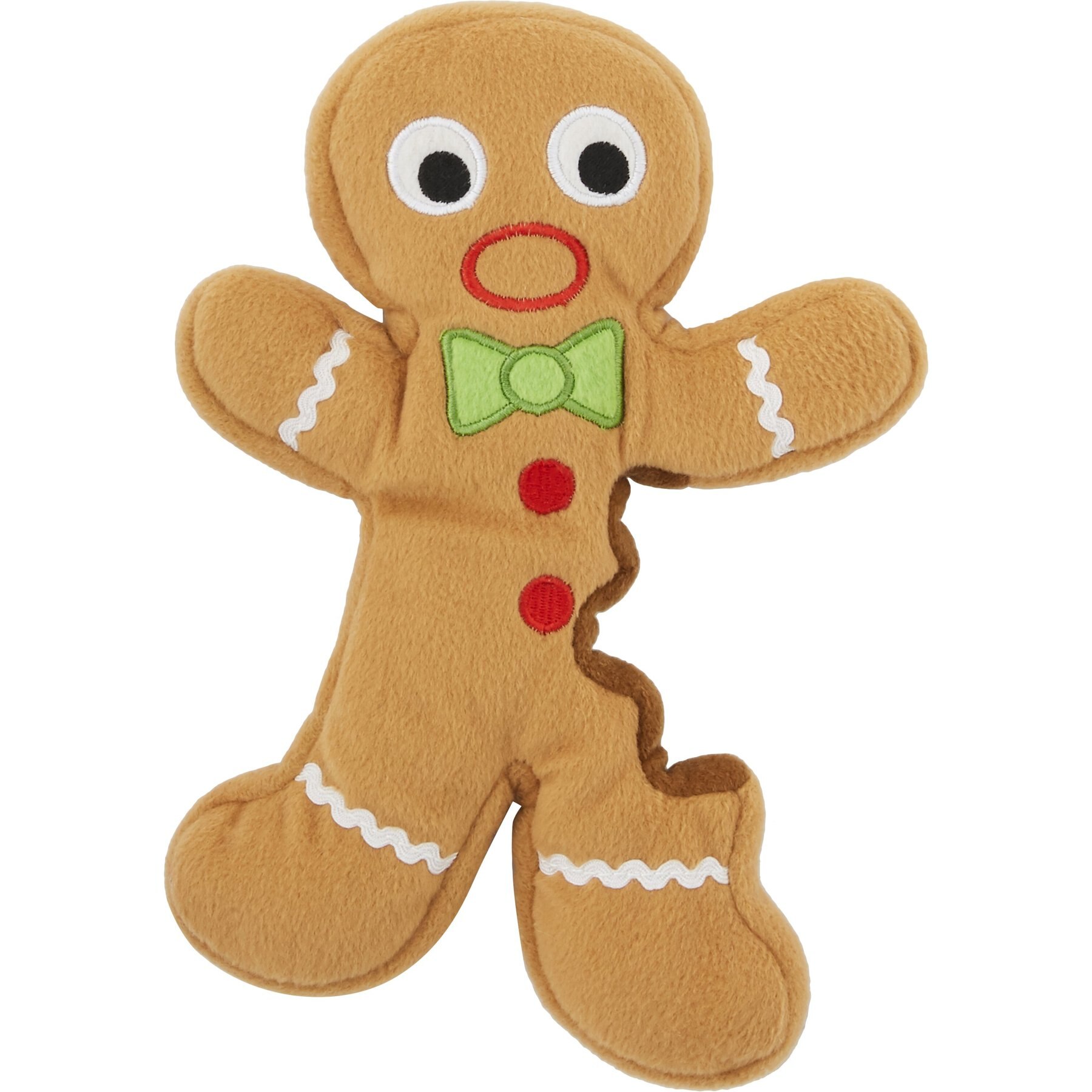 GODOG Holiday Chew Guard Gingerbread Man Dog Toy, Large
