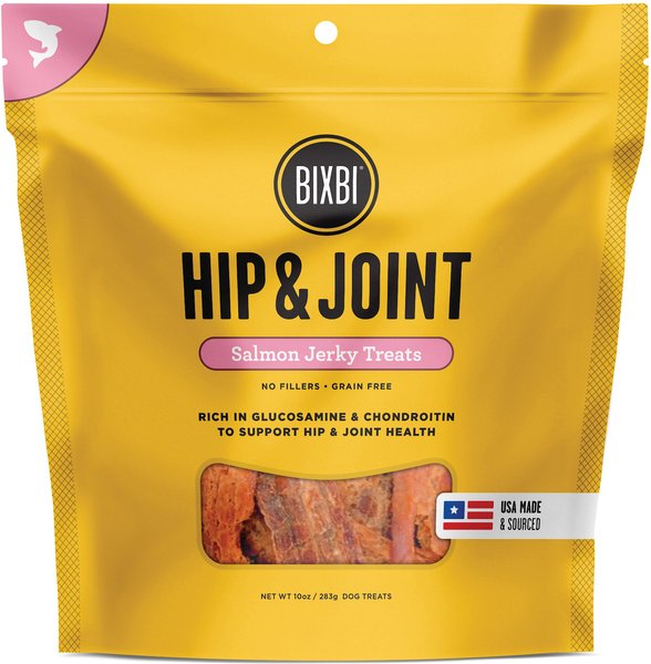 BIXBI Hip & Joint Salmon Jerky Grain-Free Dog Treats, 10-oz bag slide 1 of 5