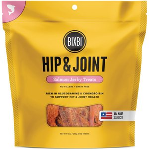BIXBI Hip & Joint Salmon Jerky Grain-Free Dog Treats, 10-oz bag