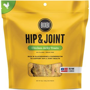 BIXBI Hip & Joint Chicken Jerky Dog Treats, 12-oz bag