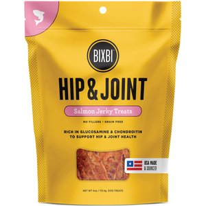 BIXBI Hip & Joint Salmon Jerky Grain-Free Dog Treats, 4-oz bag