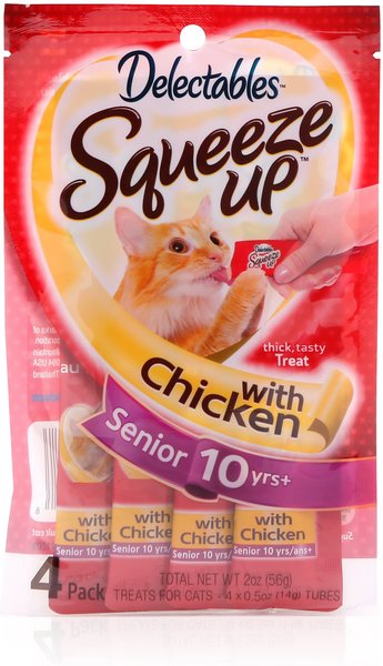 Hartz Delectables Senior Squeeze Up Chicken Lickable Cat Treat, 2.0-oz, pack of 4 slide 1 of 10