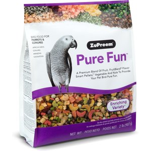 ZuPreem Pure Fun Parrot & Conure Bird Food, 2-lb bag