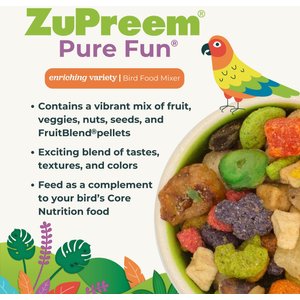 ZuPreem Pure Fun Parrot & Conure Bird Food, 2-lb bag