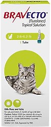 Bravecto Topical Solution for Cats, 2.6-6.2 lbs, (Green Box), 1 Dose (12-wks. supply)