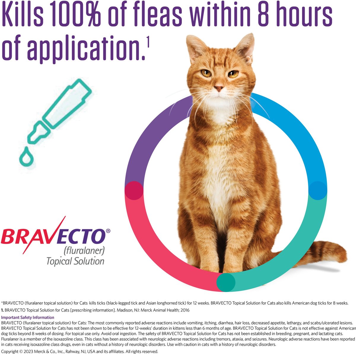 BRAVECTO Topical Solution for Cats, 6.2-13.8 lbs, (Blue Box), 1 Dose  (12-wks. supply) 