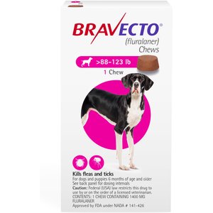 Bravecto 1-Month Chews for Dogs 44-88lbs, 1 Month Supply