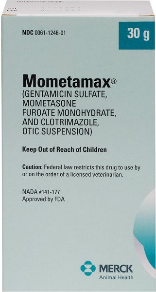 MOMETAMAX Gentamicin Mometasone Clotrimazole Otic Suspension for Dogs 30 g Chewy