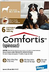 Comfortis Chewable Tablet for Dogs, 60.1-120 lbs, (Brown Box), 6 Chewable Tablets (6-mos. supply) slide 1 of 3