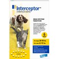 Interceptor Chewable Tablet for Dogs, 26-50 lbs, & Cats, 6.1-12 lbs, (Yellow Box), 6 Chewable Tablets (6-mos. supply)