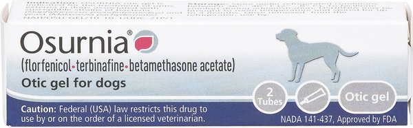 Osurnia (florfenicol, terbinafine, betamethasone acetate) Otic Gel for Dogs, 1-mL, 2 tubes slide 1 of 3