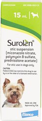 Surolan (miconazole nitrate, polymyxin B sulfate, prednisolone acetate) Otic Suspension for Dogs, 15-mL
