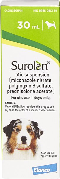 Surolan Otic Suspension for Dogs, 30-mL slide 1 of 5