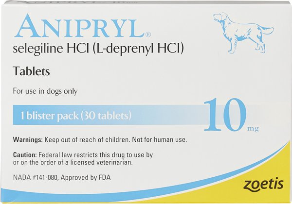 Anipryl (Selegiline HCl) Tablets for Dogs, 30 tablets, 10-mg slide 1 of 7