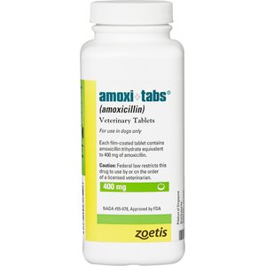 Amoxi-Tabs (Amoxicillin) Tablets for Dogs & Cats, 400-mg, 1 tablet