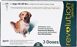 Revolution Topical Solution for Dogs, 40.1-85 lbs, (Teal Box), 3 Doses (3-mos. supply) slide 1 of 3