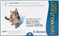 Revolution Topical Solution for Cats, 5.1-15 lbs, (Blue Box), 6 Doses (6-mos. supply)