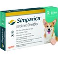 Simparica Chewable Tablet for Dogs, 22.1-44 lbs, (Mint Box), 3 Chewable Tablets (3-mos. supply)