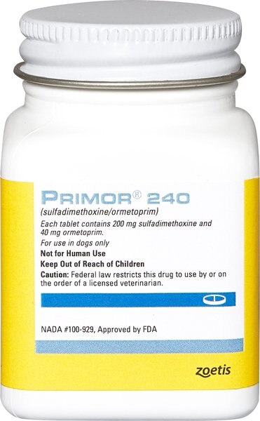 PRIMOR (sulfadimethoxine/ormetoprim) Tablets for Dogs, 240-mg, 1 tablet - Chewy.com