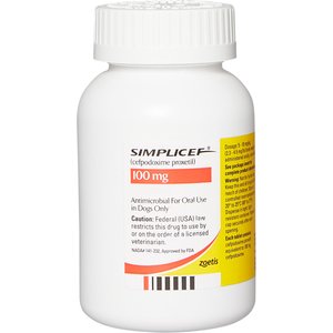 Simplicef (Cefpodoxime Proxetil) Tablets for Dogs, 100-mg, 1 tablet