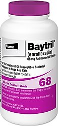 Baytril (Enrofloxacin) Tablets for Dogs & Cats, 68.0-mg, 1 tablet